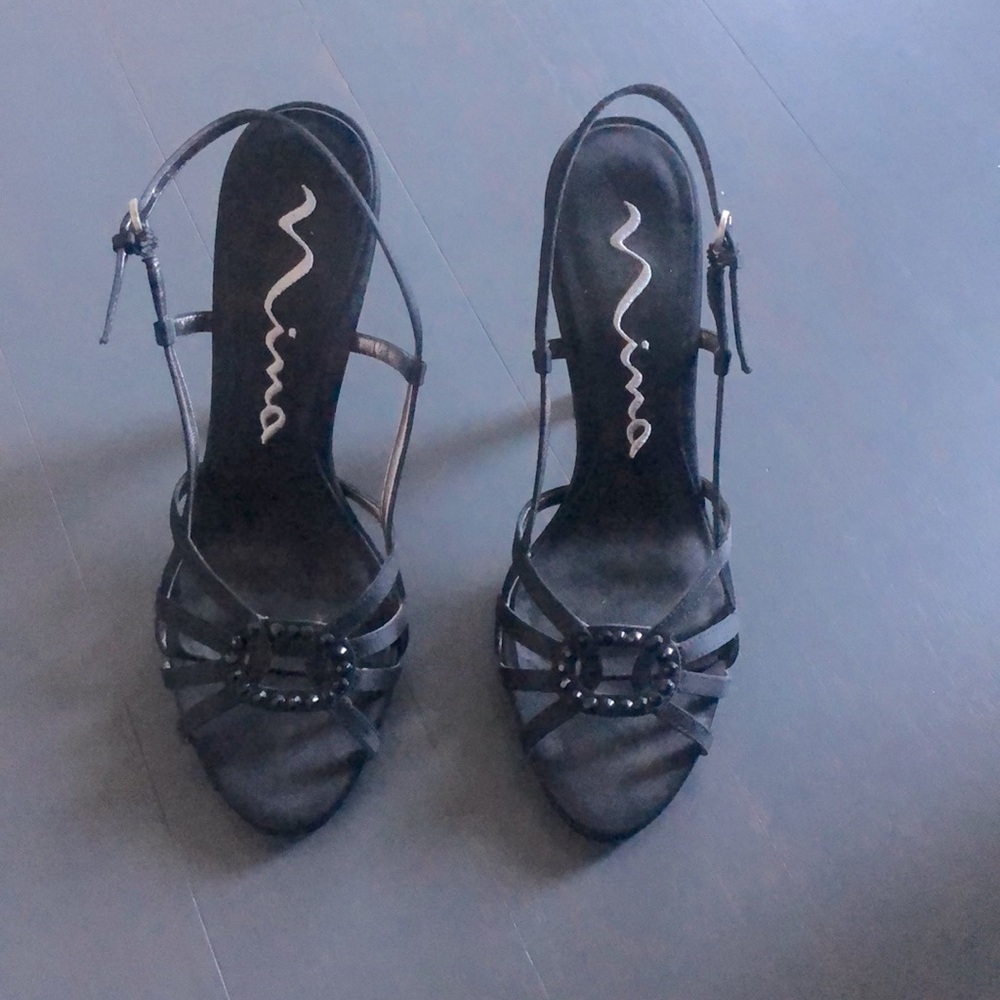 Black Luster Heel by Nina